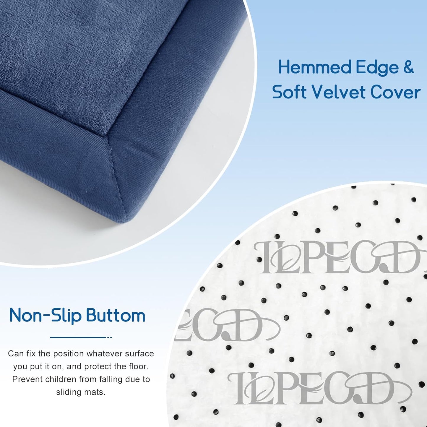 Baby Play Mat for Floor Tummy Time Mat Nursery Rug Muscle Mat Area Rug Playroom Rug Tatami Mat 4'11x3'28" Memory Foam 1.3" Thick Crawling Mat for Babies,Toddlers, Infants, Kids,Floor Mat(Blue)