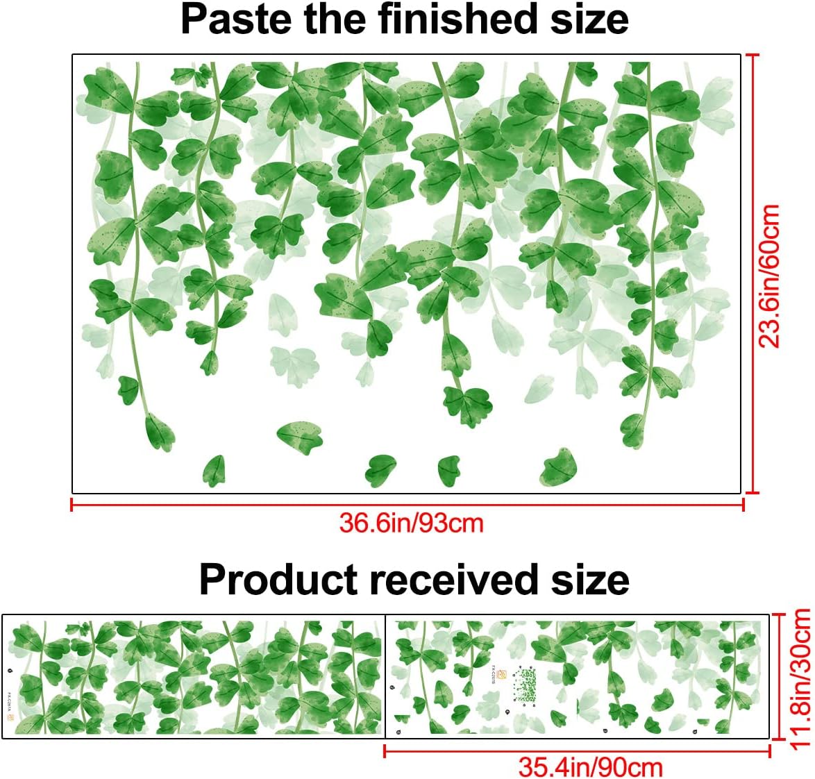 Amaonm Creative Removable Rainforest Plants Wall Decals Hanging Green Leaves and Vines Wall Stickers 3D Home Wall Corner Background Decoration Decor for Kids Girls Bedroom Nursery Offices Living Room