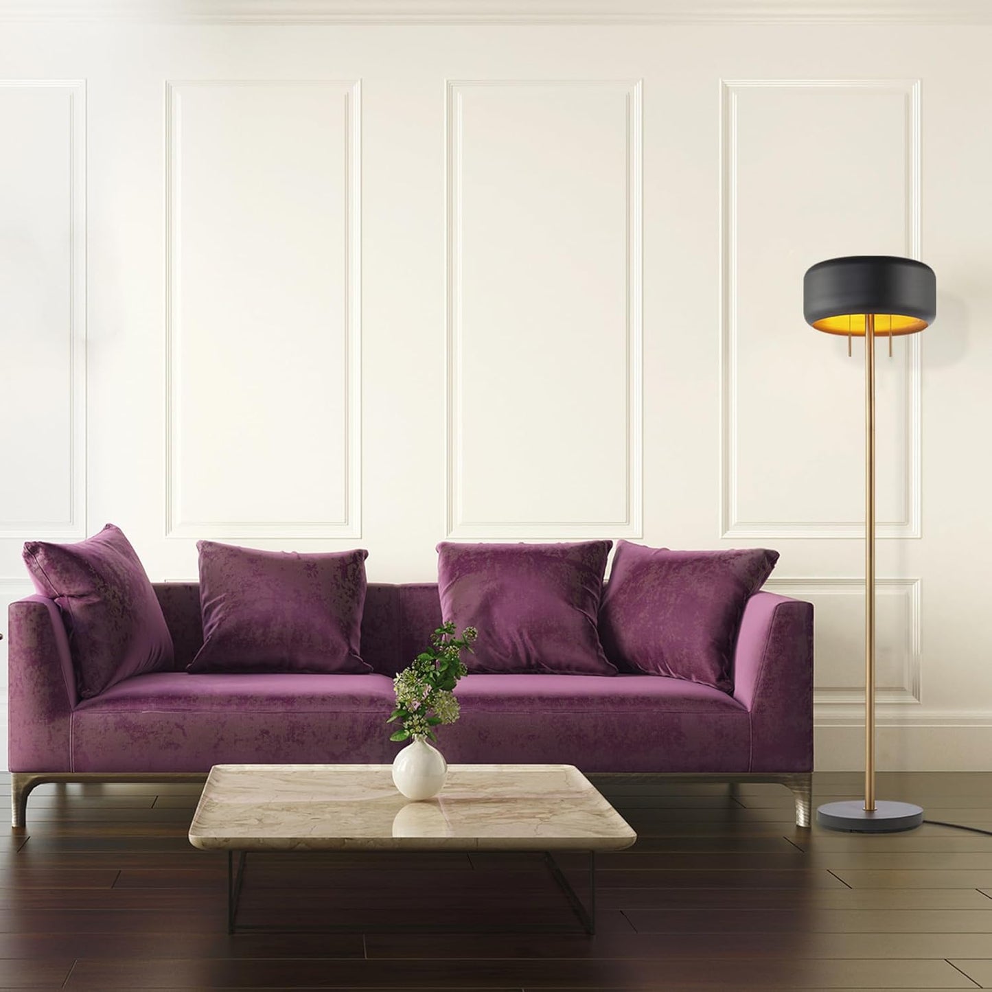 GLOBE Electric 67346 Novogratz x Floor Lamp, Dark Gray