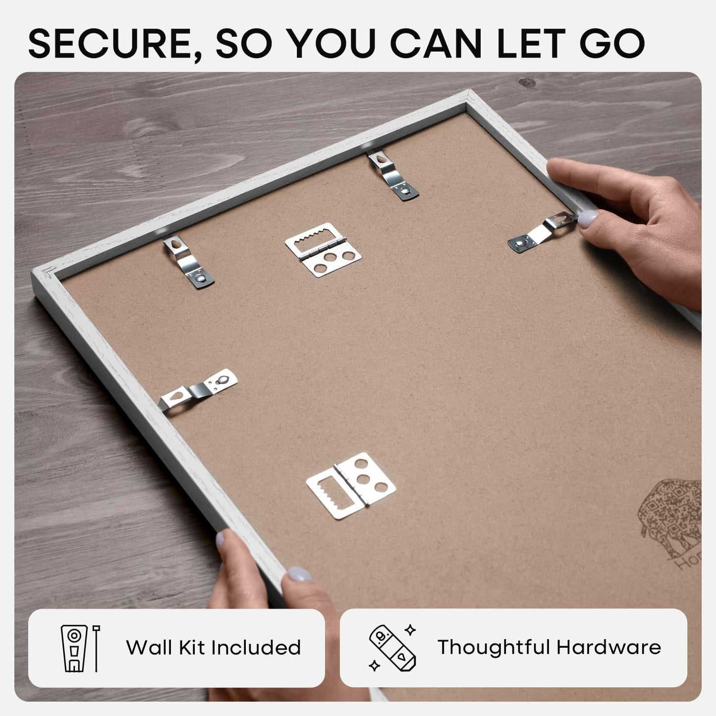 Homeforia 24x24 White Picture Frame, High End Oak 24 x 24 Square Wood Frames with Mat 20 by 20 inches Photo, 24by24 White Wooden Poster Frames Matted to 20x20 Print, Tempered Glass, Wall Kit, Set of 1