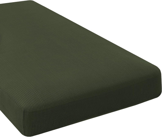 H.VERSAILTEX Super Stretch Individual Chaise Cover Sectional Couch Covers for L Shaped Sofa Both Left/Right Featuring Thick Jacquard Textured Twill Fabric (1 Piece Chaise Cover Large, Olive)