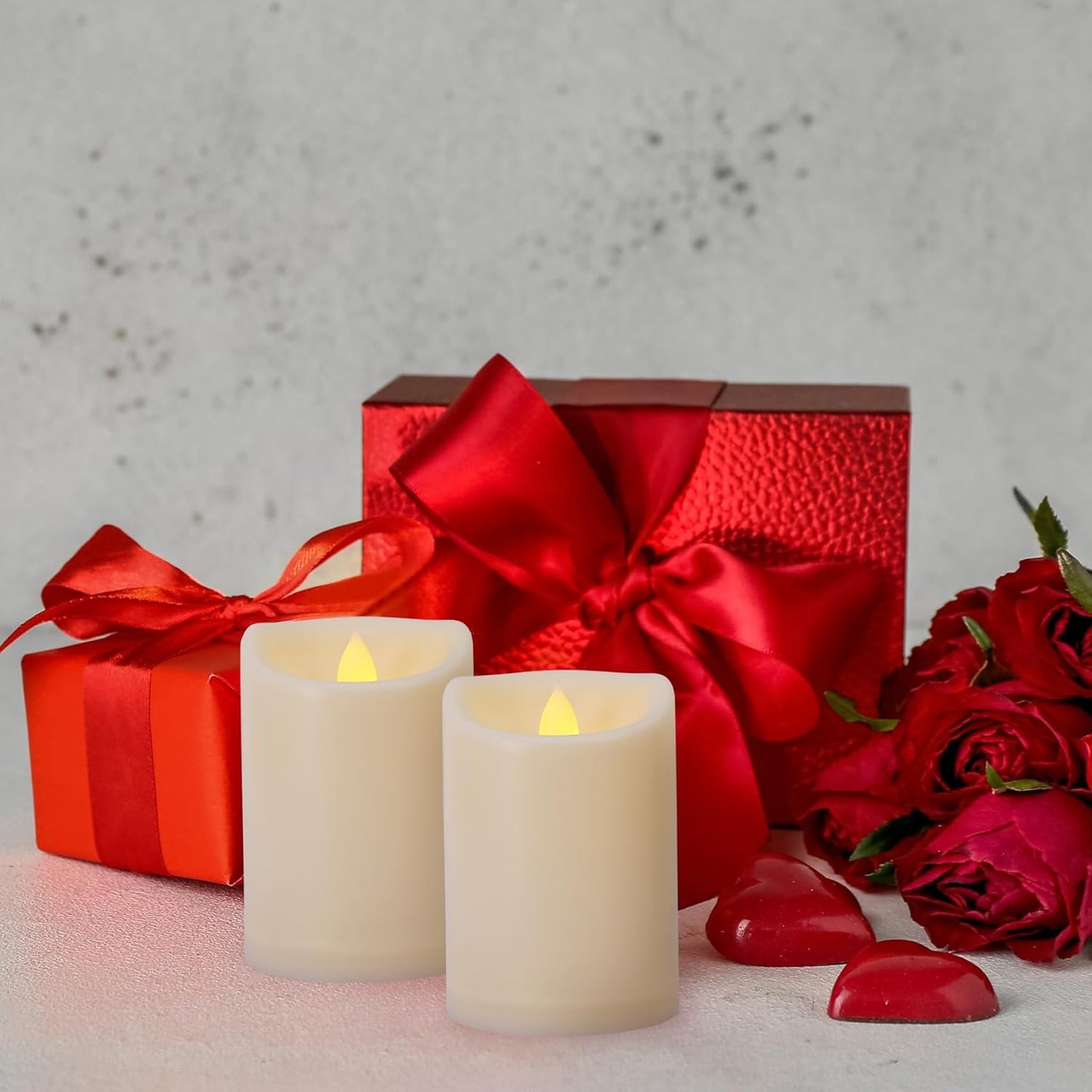 3" x 5" Flameless Candles Outdoor Battery Operated Candles with Remote and Timer, Waterproof Flameless Pillar Flickering LED Candles for Home Wedding Decor, Ivory Plastic, 1 Pack