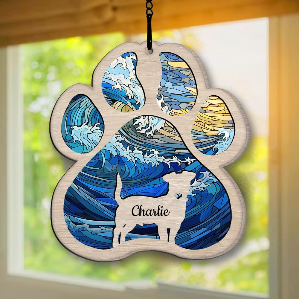 IZI POD Personalized Australian Kelpie Suncatcher Dog Memorial Gifts, Custom Australian Kelpie Ornament Christmas Tree, Pet Remembrance Gift, Loss of Dog Sympathy Gift, Pets Memorial, Pet Loss