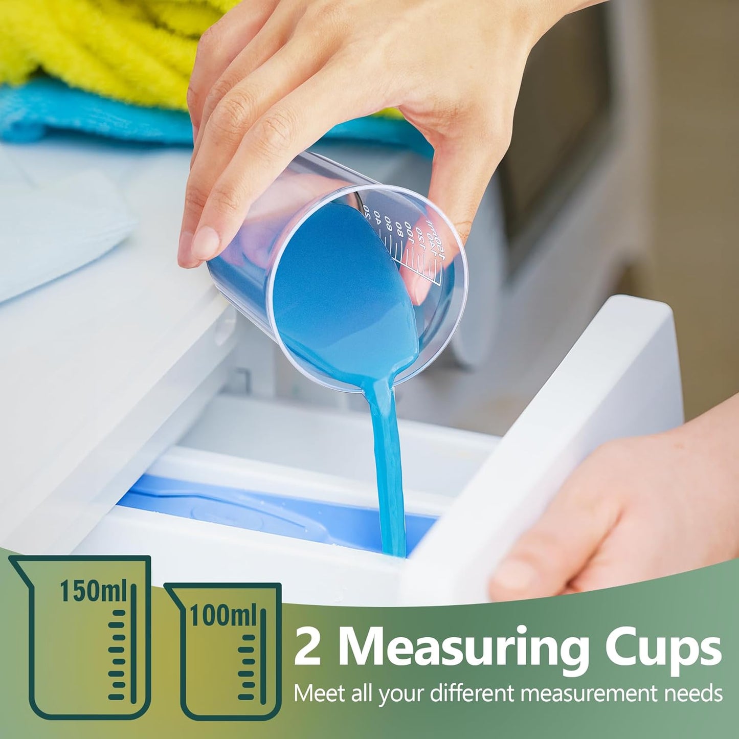 Moforoco Liquid Laundry Detergent Dispenser with Bamboo Tray, 2 Pack 64 Oz Plastic Laundry Soap Dispenser, Fabric Softener Dispenser with Pump and Labels for Laundry Room Decor and Organization