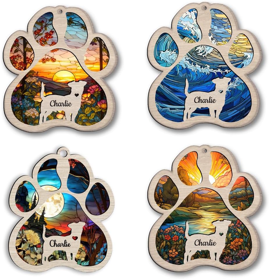 IZI POD Personalized Husky Suncatcher Dog Memorial Gifts, Custom Husky Ornament Christmas Tree, Pet Remembrance Gift, Loss of Dog Sympathy Gift, Pets Memorial Ornament, Pet Loss Suncatcher