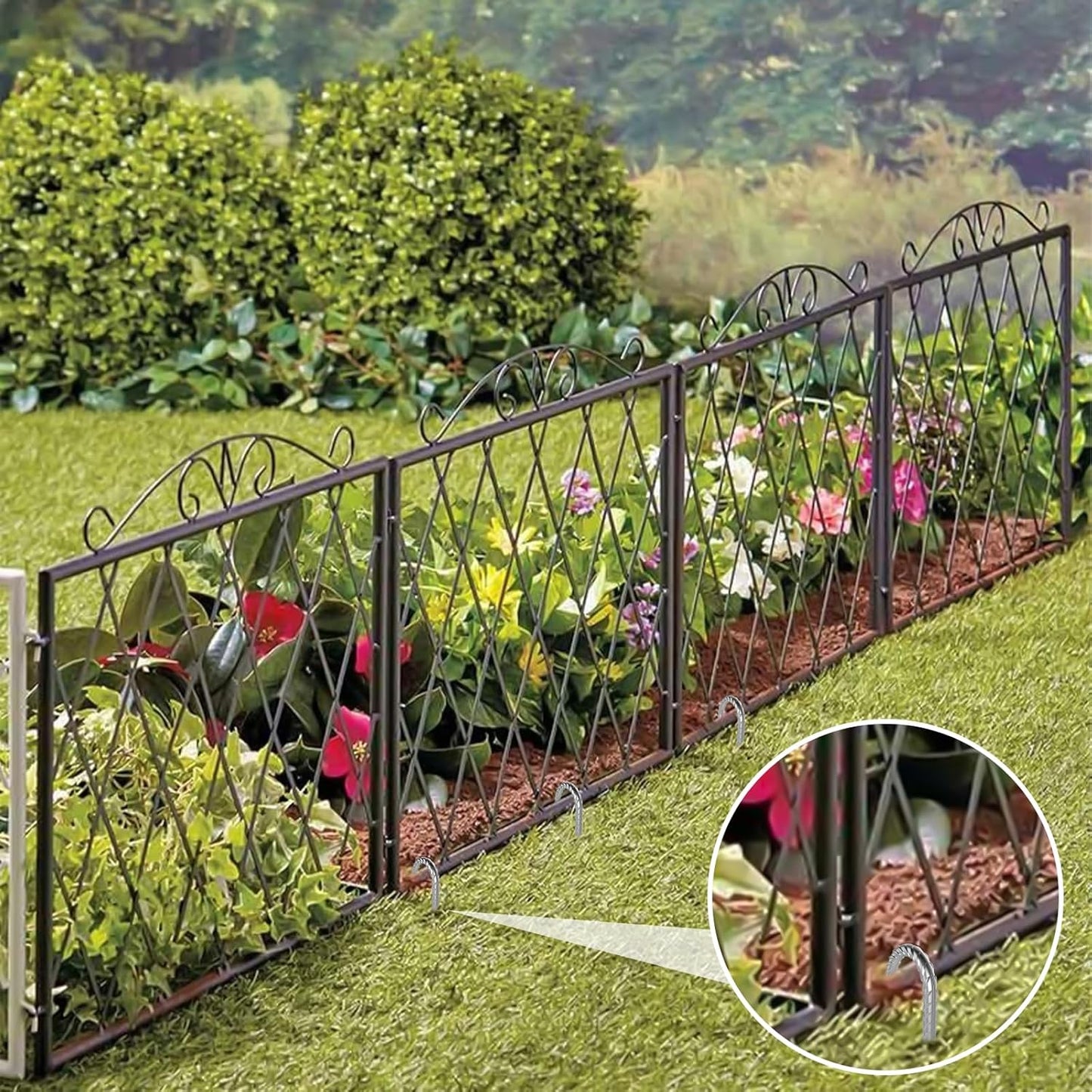 AAGUT 16 Inch Rebar Tent Stakes Heavy Duty 3/8" J Hook Ground Anchors Galvanized Steel Metal Garden Stake Yard Landscape Spikes 8 Pack for Chain Link Fence, Canopy