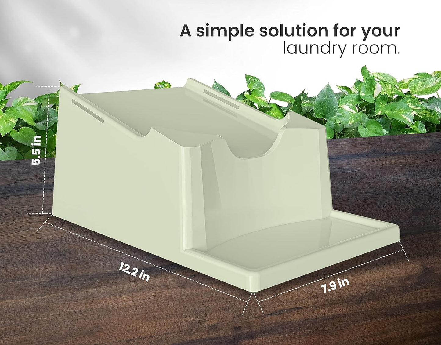 Skywin Laundry Detergent Holder Stand with Tray, Laundry Detergent Stand with Non-Slip Rubber Feet for Washing Space Organization, Easy Pour (Green)