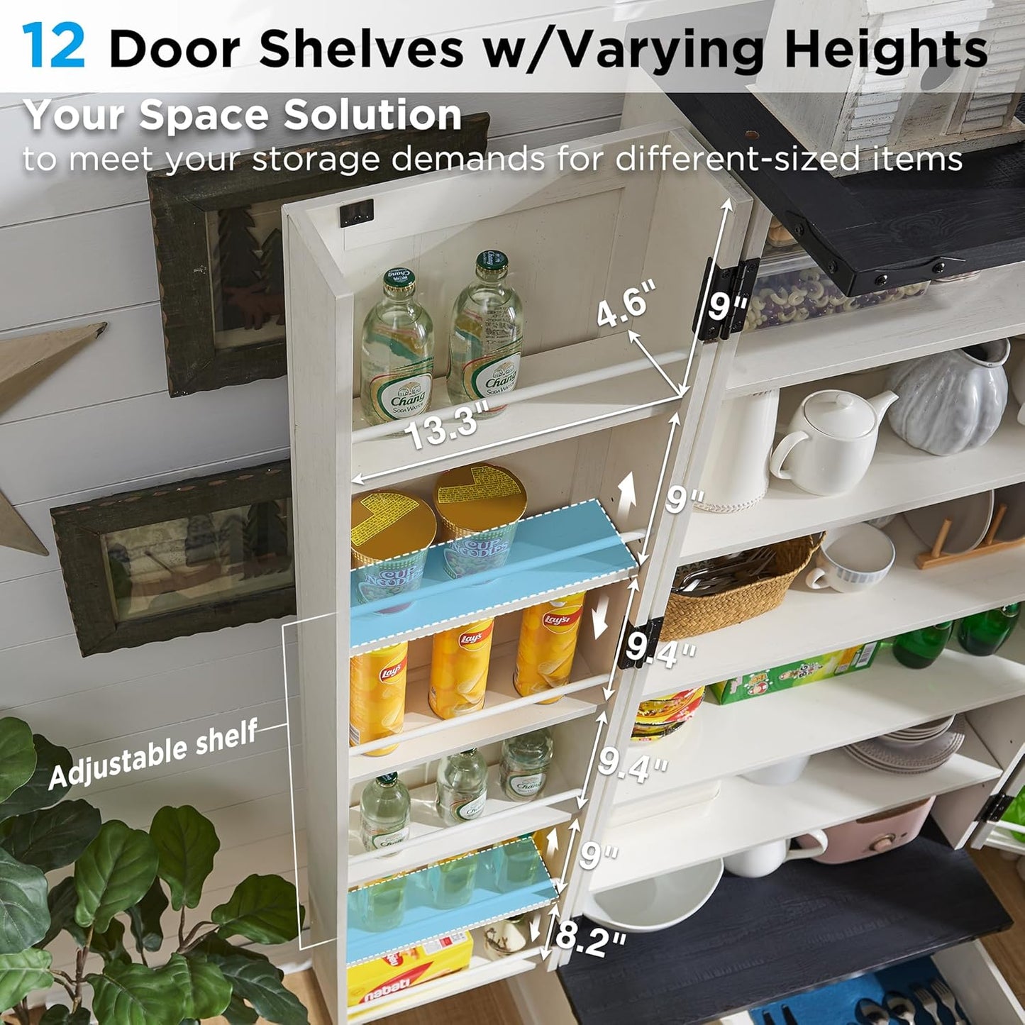 72" Farmhouse Kitchen Pantry Cabinet with Drawer, Tall Storage Cabinet with 2 Barn Doors and Shelves, Versatile Large Rustic Cupboard for Dining Room, Bathroom, Living Room, Laudry, White