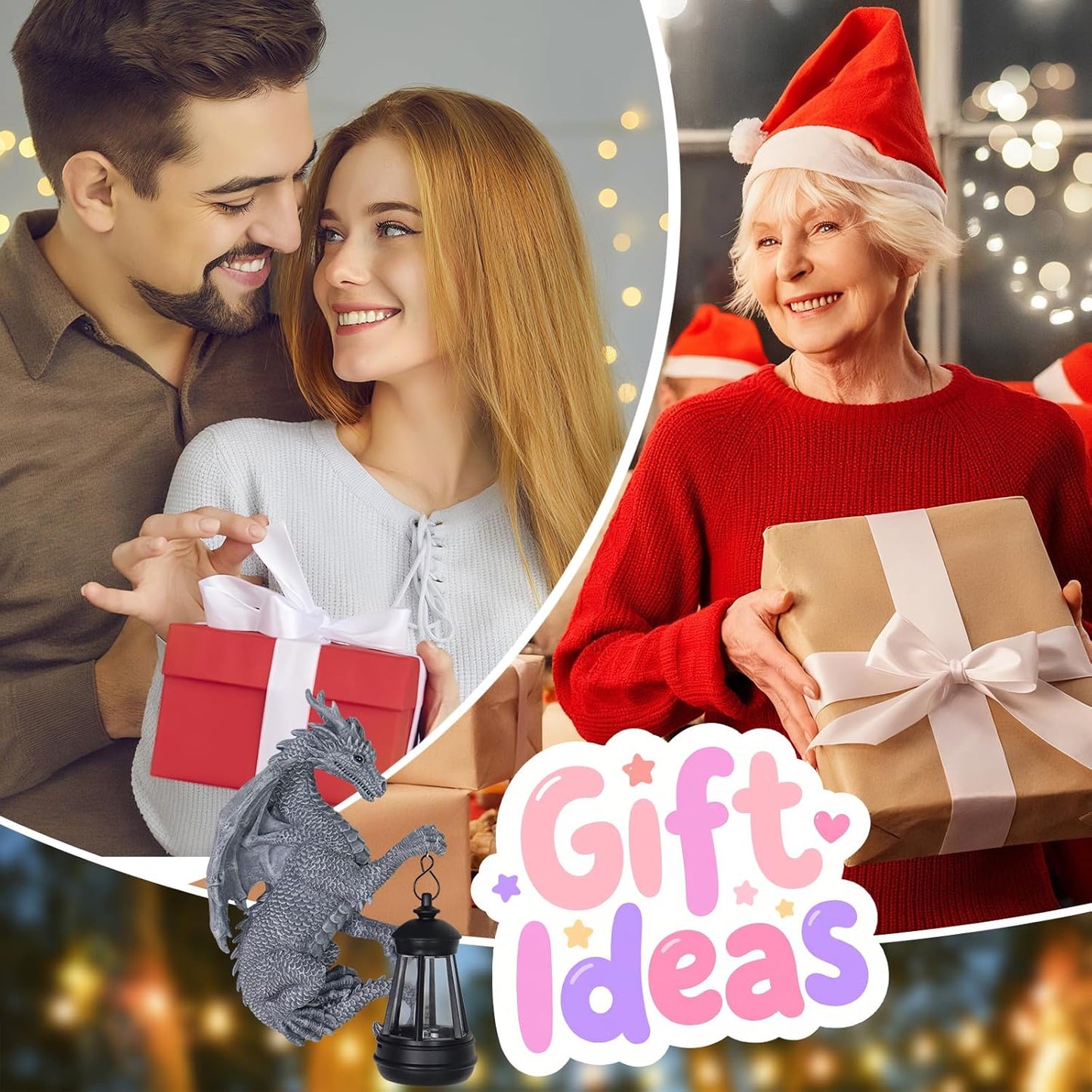 Garden Statues Tree Hugger Dragon - Halloween Dragon Statue Solar Lights Outdoor Patio Wall Decor,Christmas& Mothers Day&Birthday Gifts for Grandma Mom Women,Ideas Arts Crafts Waterproof Resin Lantern