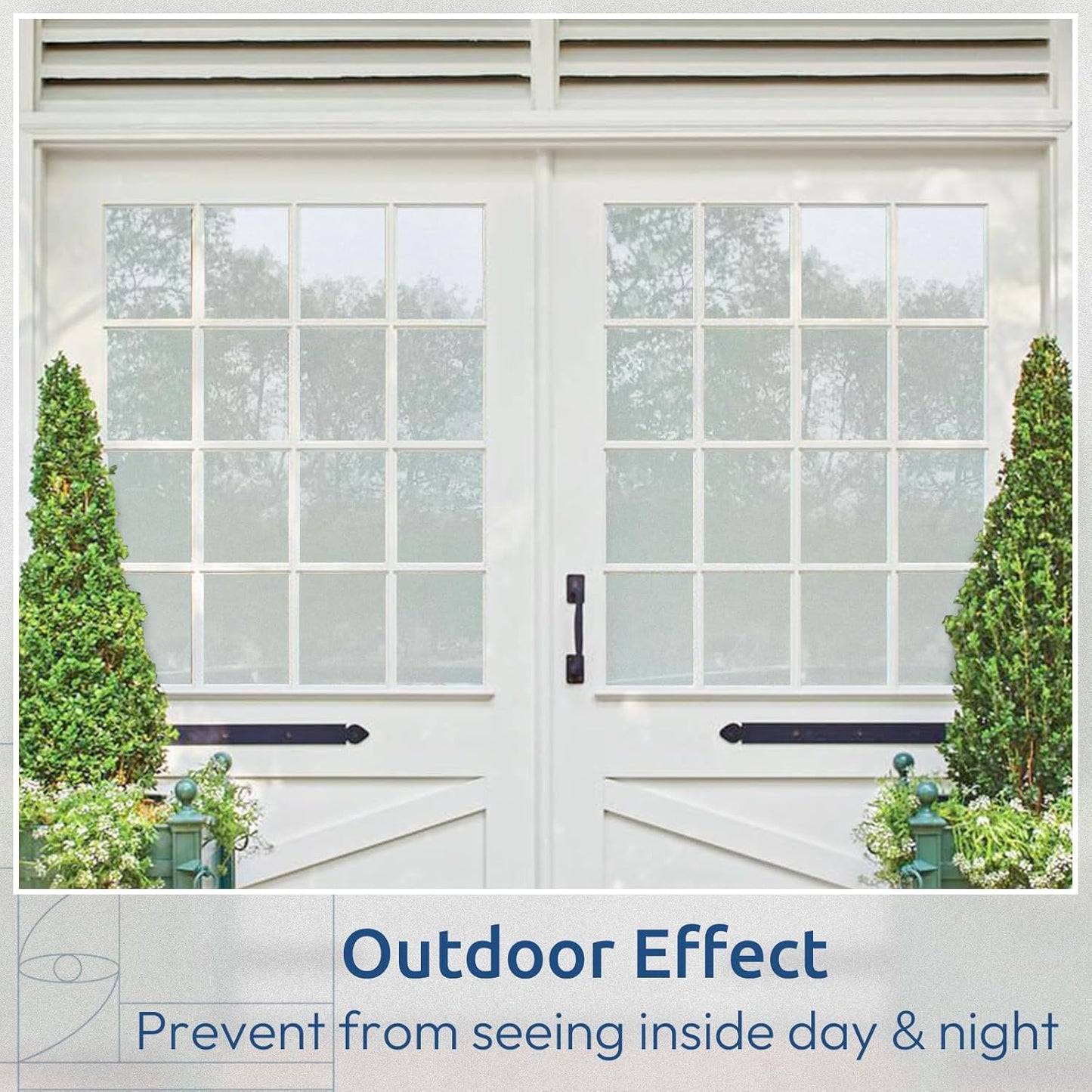 rabbitgoo Window Privacy Film, Non-Adhesive Frosted Glass Window Film for Bathroom, Static Cling Heat Blocking Stickers for Home Indoor Opaque Frosting Coverings House Tint, Matte White 29.5" x 118.1"