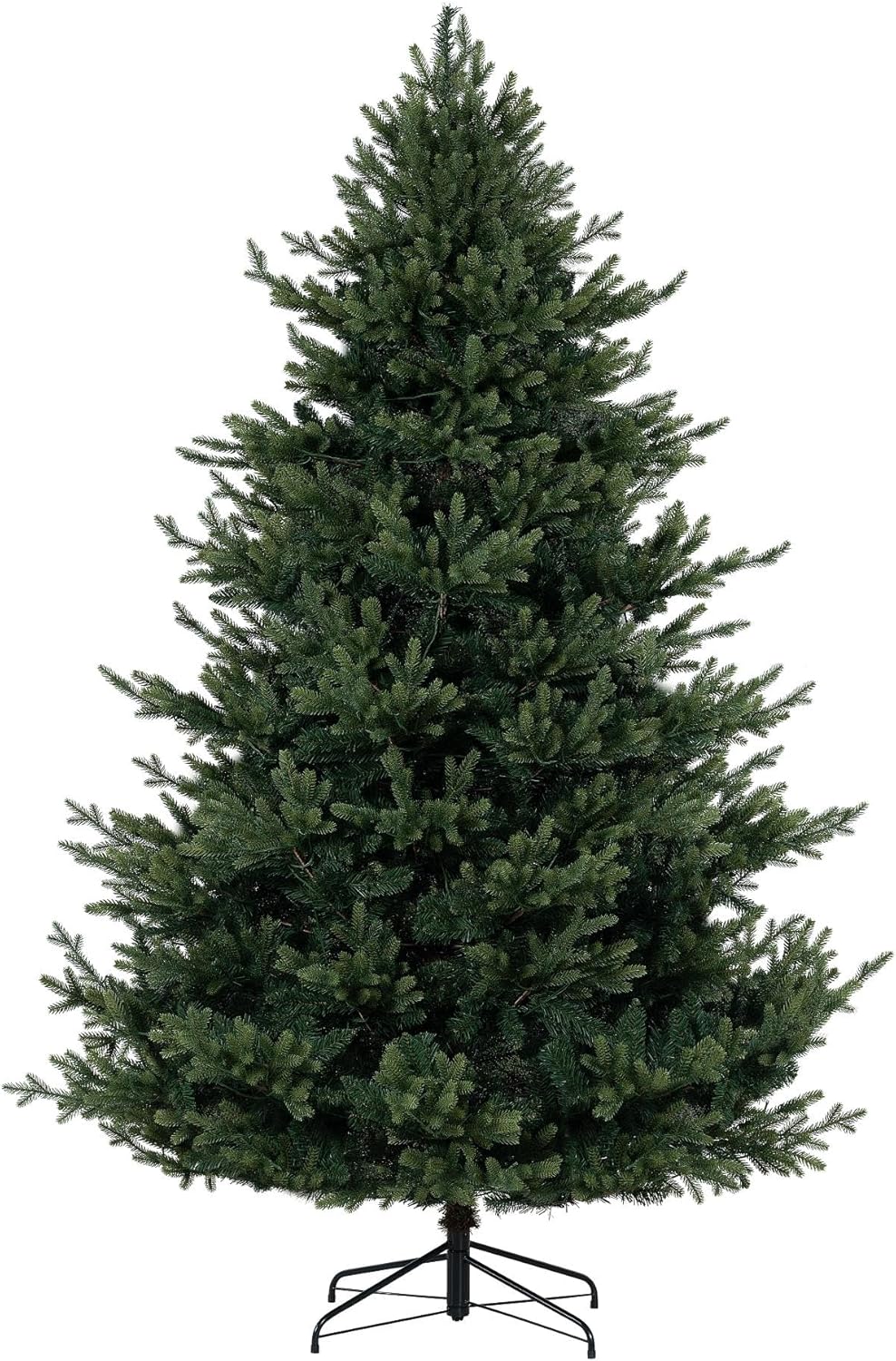 Naomi Home 7.5ft Traditional Christmas Tree with Lights Realistic Classic Christmas Tree Prelit with 4130 Branch Tips 600 Warm Lights and Metal Stand Aritificial