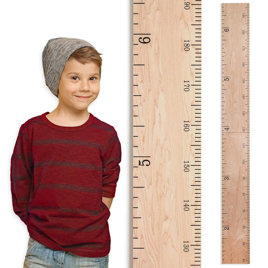Wooden Growth Chart for Wall - Size Height Chart for Kids, Growth Measuring Board and Kids Height Wall Chart, Growth Chart for Kids, Height Chart for Wall - Natural (63"x6.7")