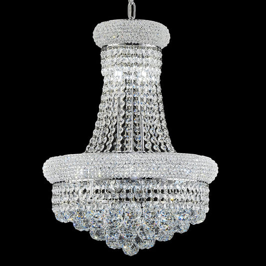 10 - Light Unique Empire Crystal Chandelier for Dining Room Foyer Entryway Living Room Bedroom Chrome Finish