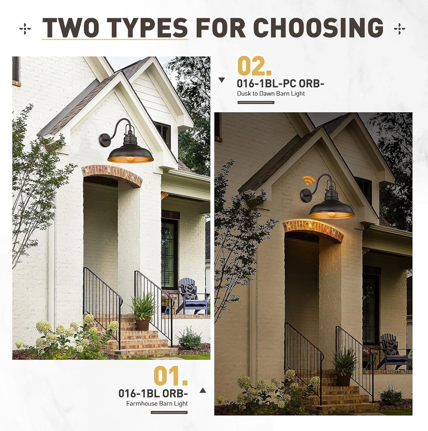 zeyu 2 Pack Gooseneck Barn Lights Outdoor, Outdoor Wall Sconces for Porch Patio, 18" Farmhouse barn Lights in Oil Rubbed Bronze Finish, 016-1BL-2 ORB