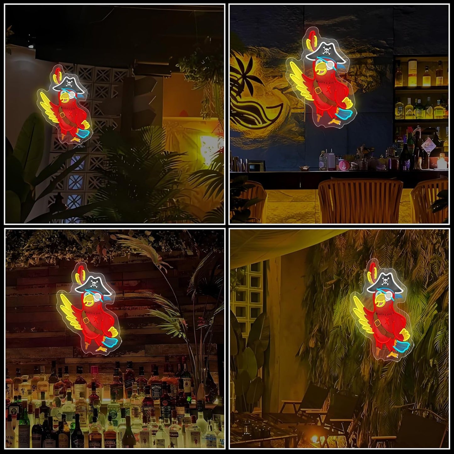 Pirate Parrot Neon Light - Pirate LED Light Wall Decor Ideal for Pirate Party Decorations Gifts for Friends