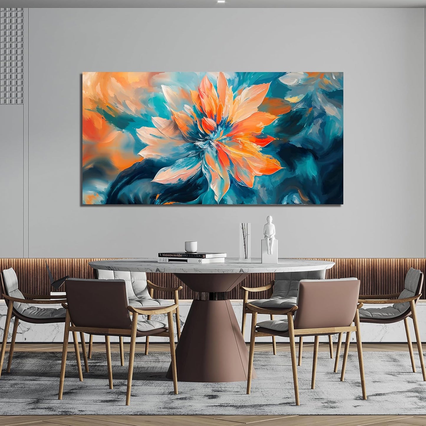 KUPTEU Canvas Wall Art Decor Large Wall Art Pictures for Living Room Colorful Flowers Wall Art Prints Decorations Canvas Art Wall Decor Artwork for Walls Bedroom Home Aesthetic Decor 24" X 48"