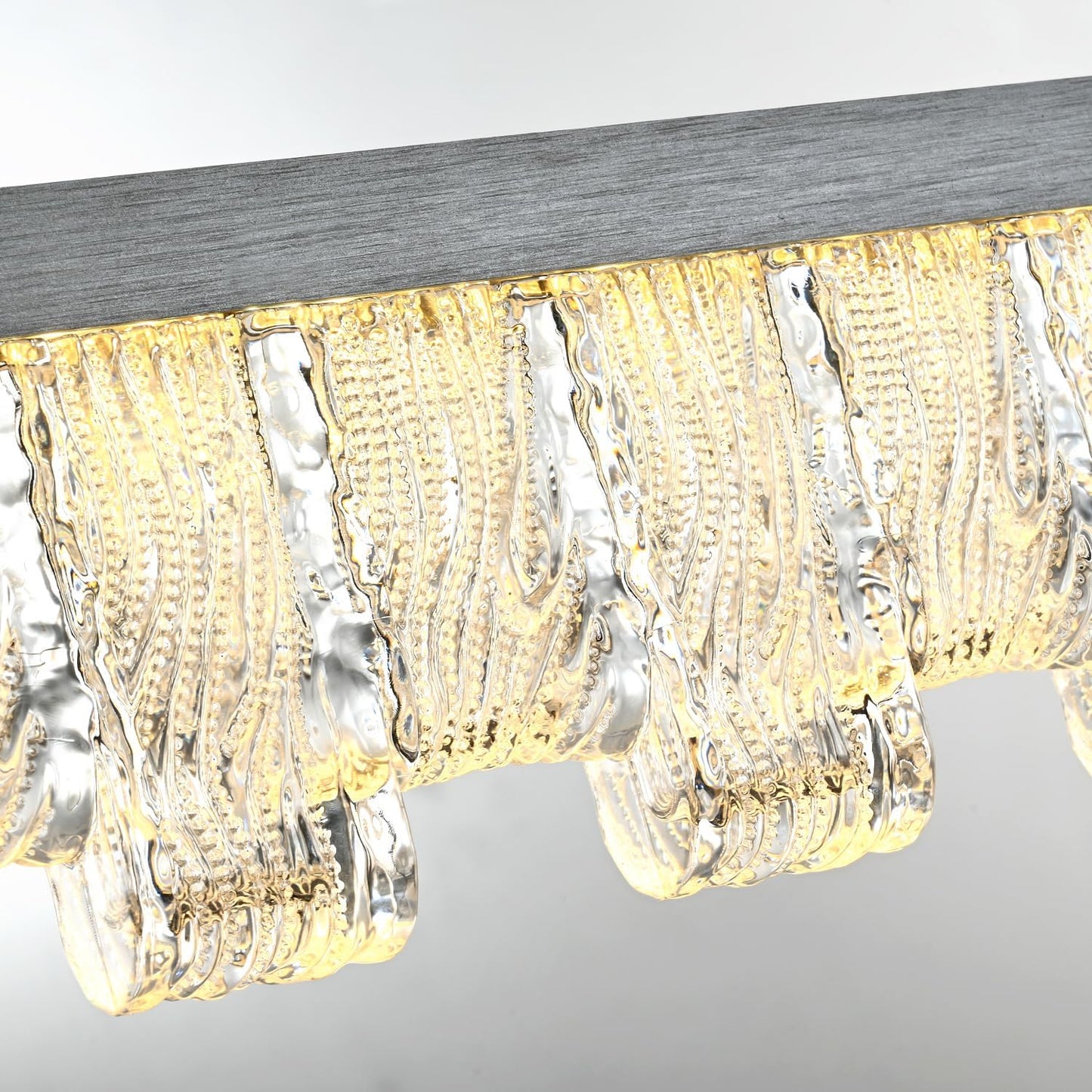 Modern Pendant Lights Kitchen Island, 50" Minimalist Dimmable LED Linear Light Fixture Silvery Gray Aluminum Bar Lights Hanging for Dining Room, Kitchen, Restaurant, Living Room