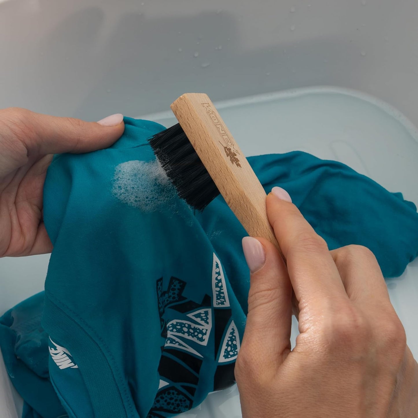 KONEX Laundry Brush - European Economy Laundry Brush for Stains on Clothes, Incredible Stain Remover with Sturdy Bristles, Convenient Handheld Design for Effortless Cleaning