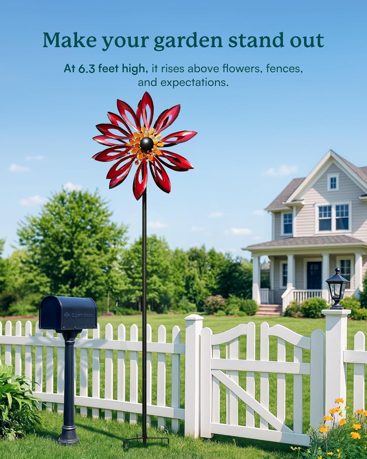 Wind Spinners Outdoor - Large Kinetic Metal Wind Sculptures & Spinners for Yard and Garden, Yard Spinner Decor for Outside (22" W x 83" H)