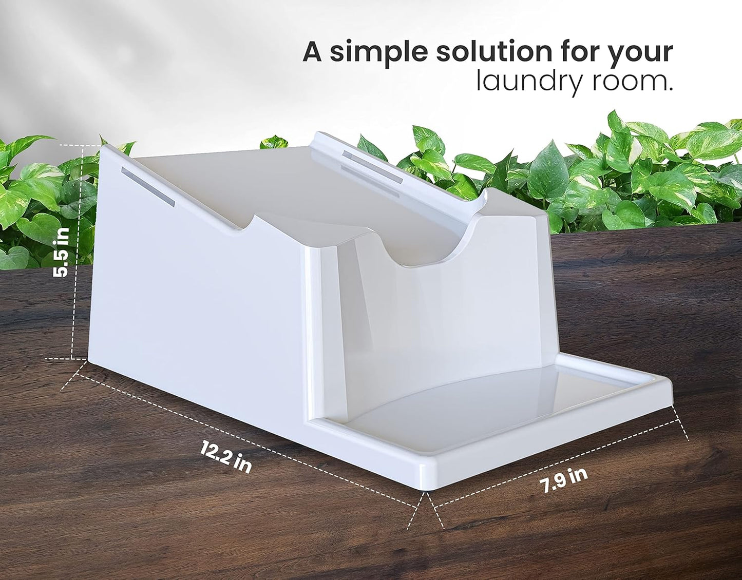 TidyFriend 2 Pack Liquid Laundry Detergent Holder Stand with Drip Tray & Rubber-Grip Feet, Stand for Laundry Room Organization and Storage, Fabric Softener Dispenser with Cup Holder (White)