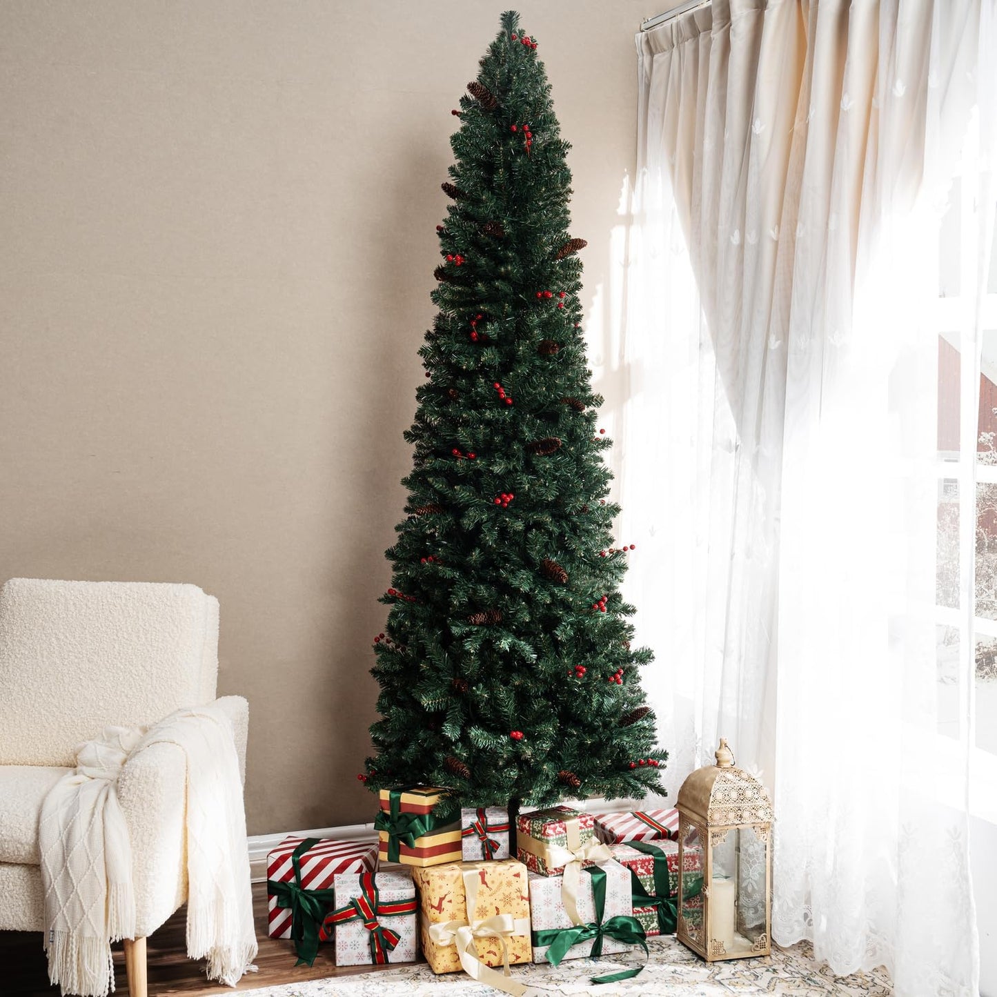 Belen Pencil Christmas Tree Green/7.5ft