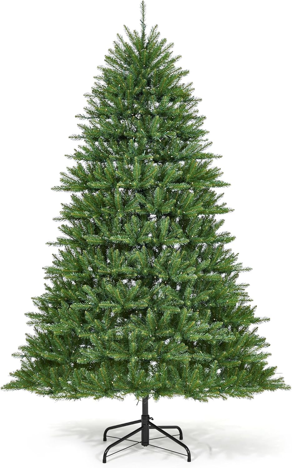 7.5FT Pre-Lit Artificial Christmas Tree with Color Lights,Green PE & PVC Artificial Xmas Tree,Easy Assembly, Full Branch Tips& Foldable Stand for Home, Office, Party Decoration for Xmas Holiday