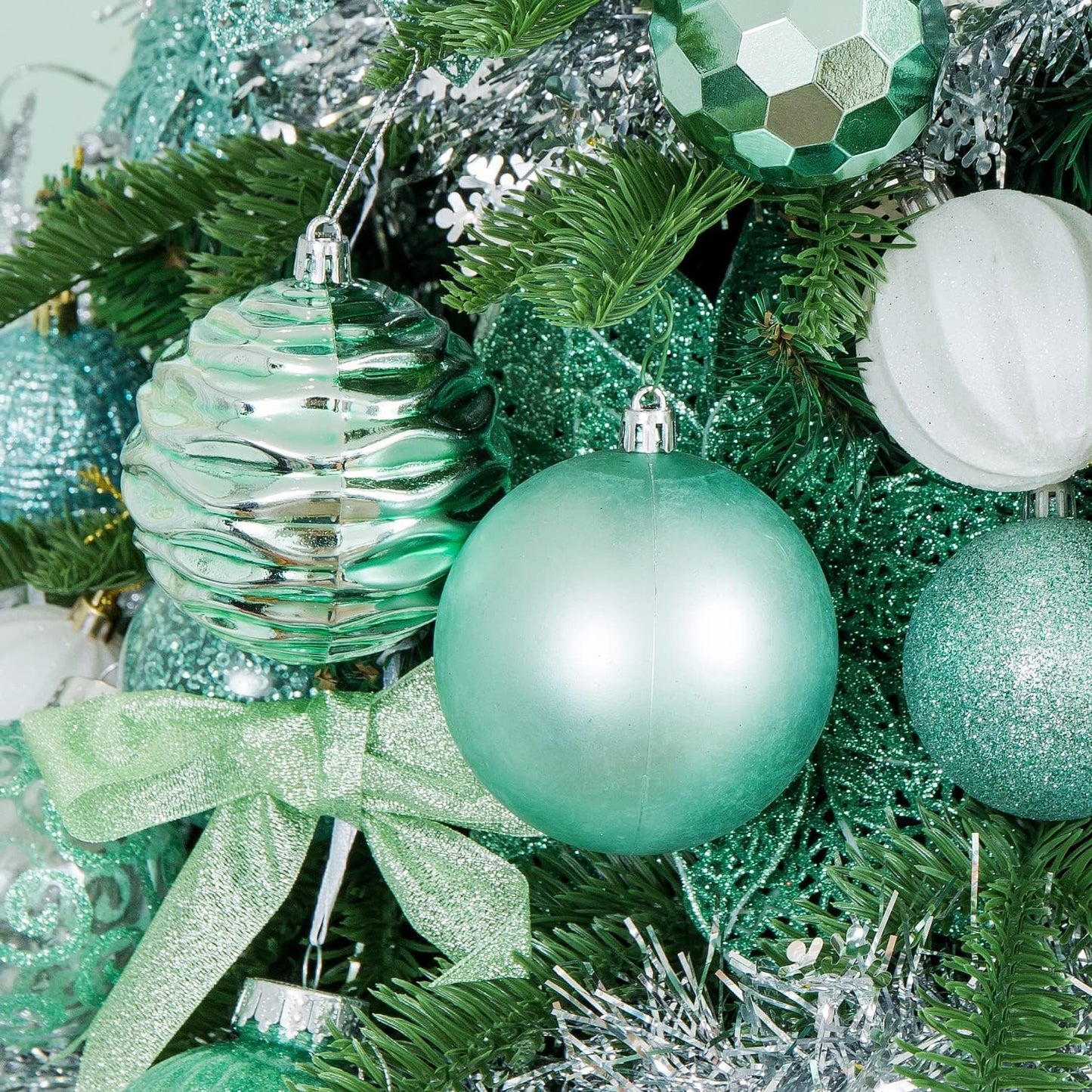 Christmas Ball (2.36", Mint Green) 24ct Christmas Ball Ornaments Shatterproof Xmas Tree Hanging Balls Decorations Perfect for Holiday Wedding Christmas Decor