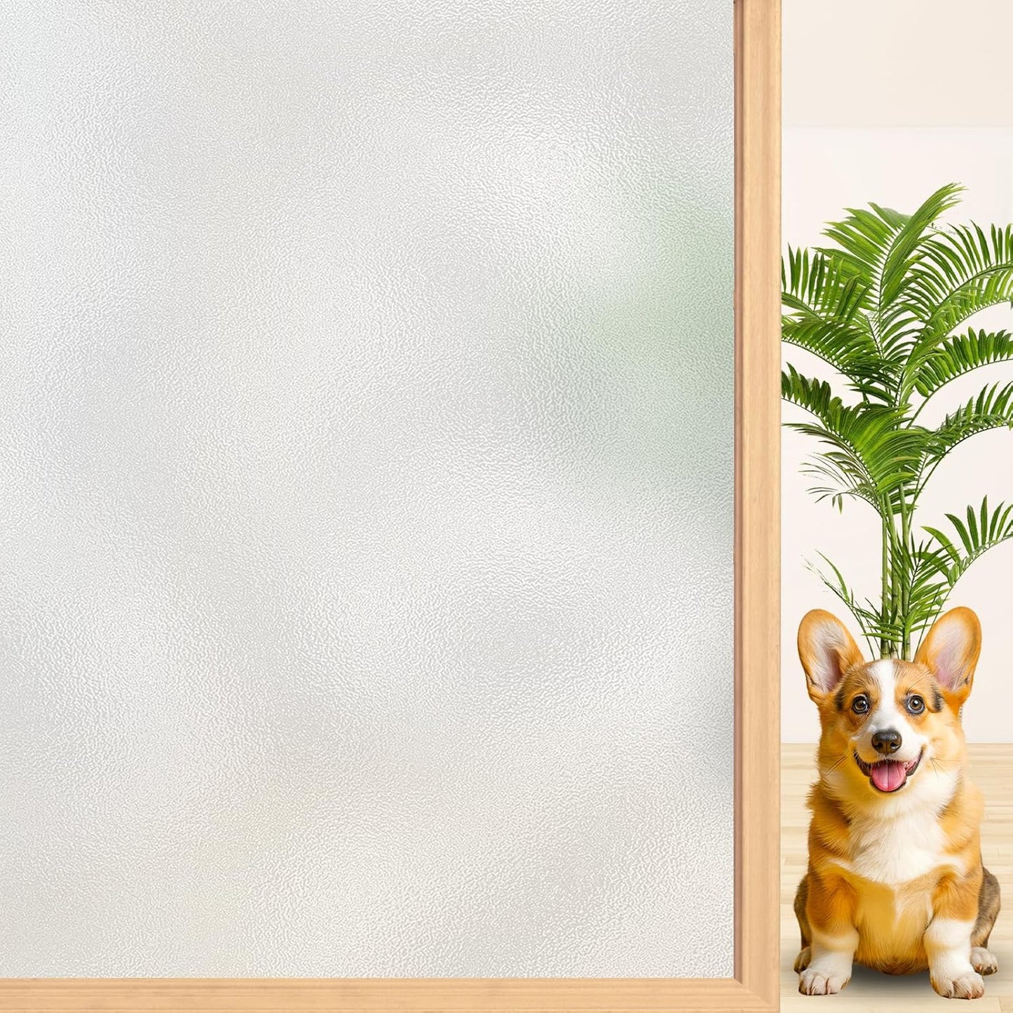 Niviy Frosted Glass Window Privacy Film with Free Installation Tools 23.6 x 236 Inch Static Cling Bathroom Window Frosting Film Day and Night Privacy Windows Cling Home Glass Door Cover