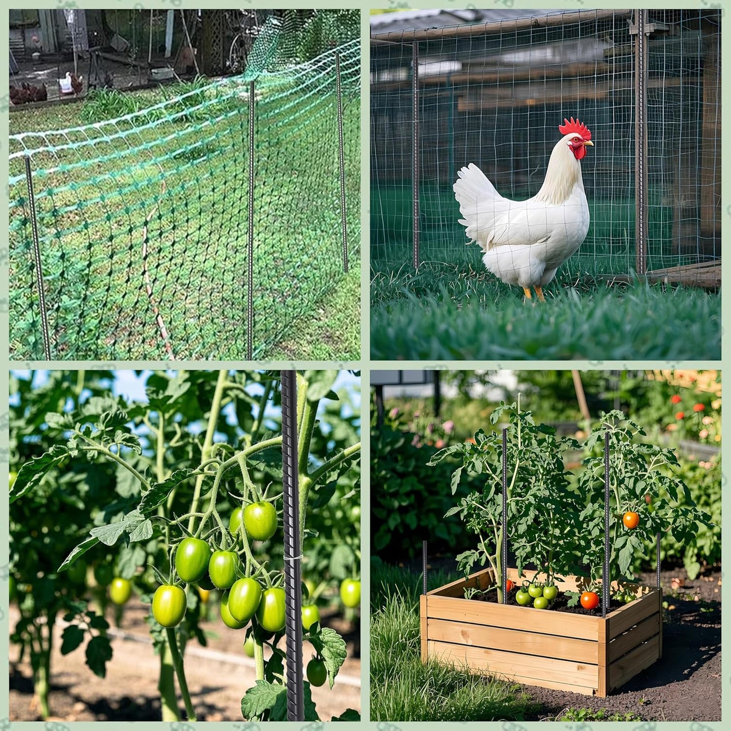 VVOKGO Rebar Stakes 24 Inch Ground Straight Concrete Form Stakes Heavy Duty (8pcs), 3/8" Diameter Metal Steel Spikes Anchors with Chisel Point End for Plant Support, Garden Border,Landscape Edging