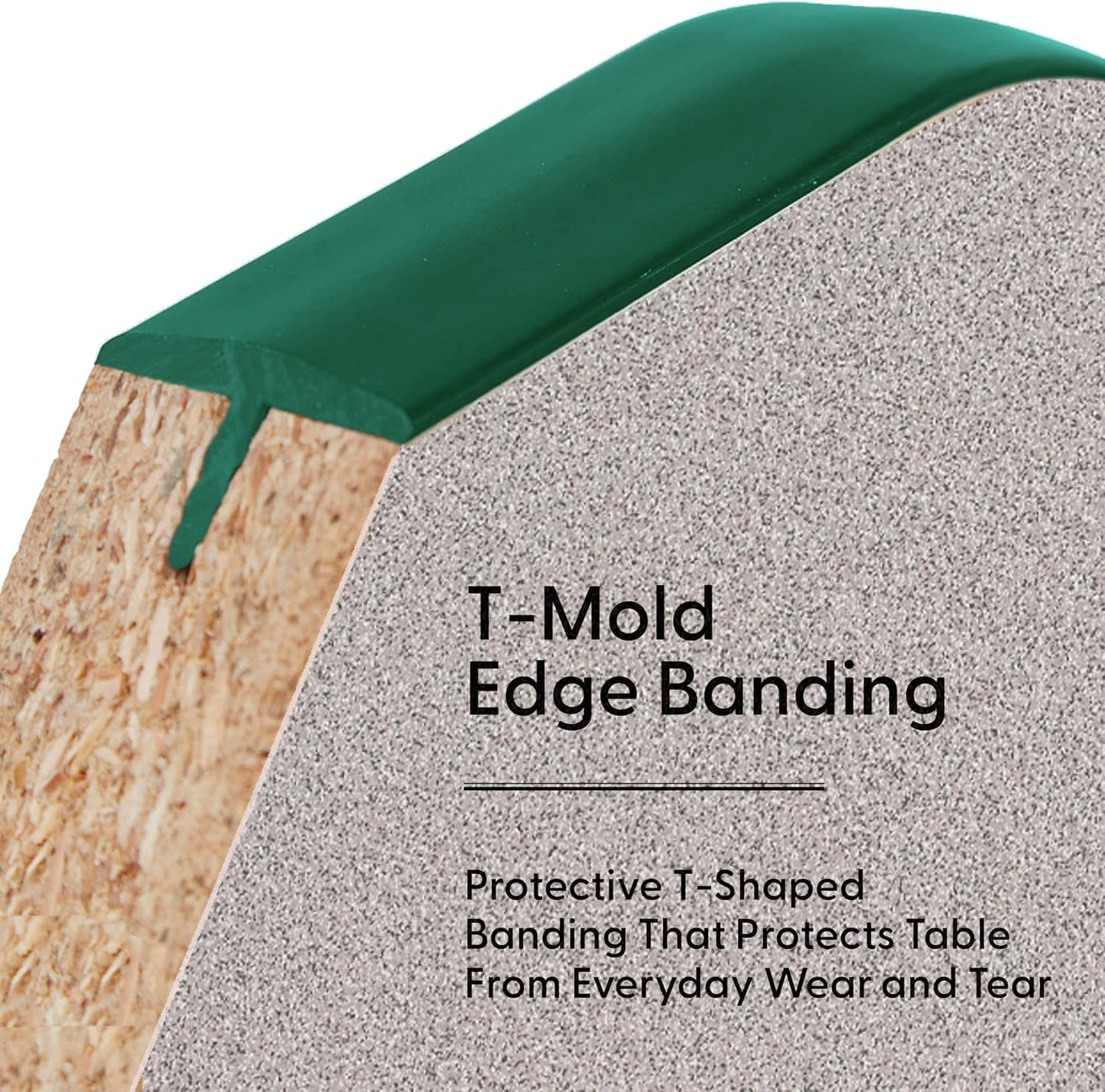 FDP Rectangle Activity School and Kids Classroom Table (24 x 48 inch), Toddler Legs, Adjustable Height 15-24 inches - Gray Top and Green Edge