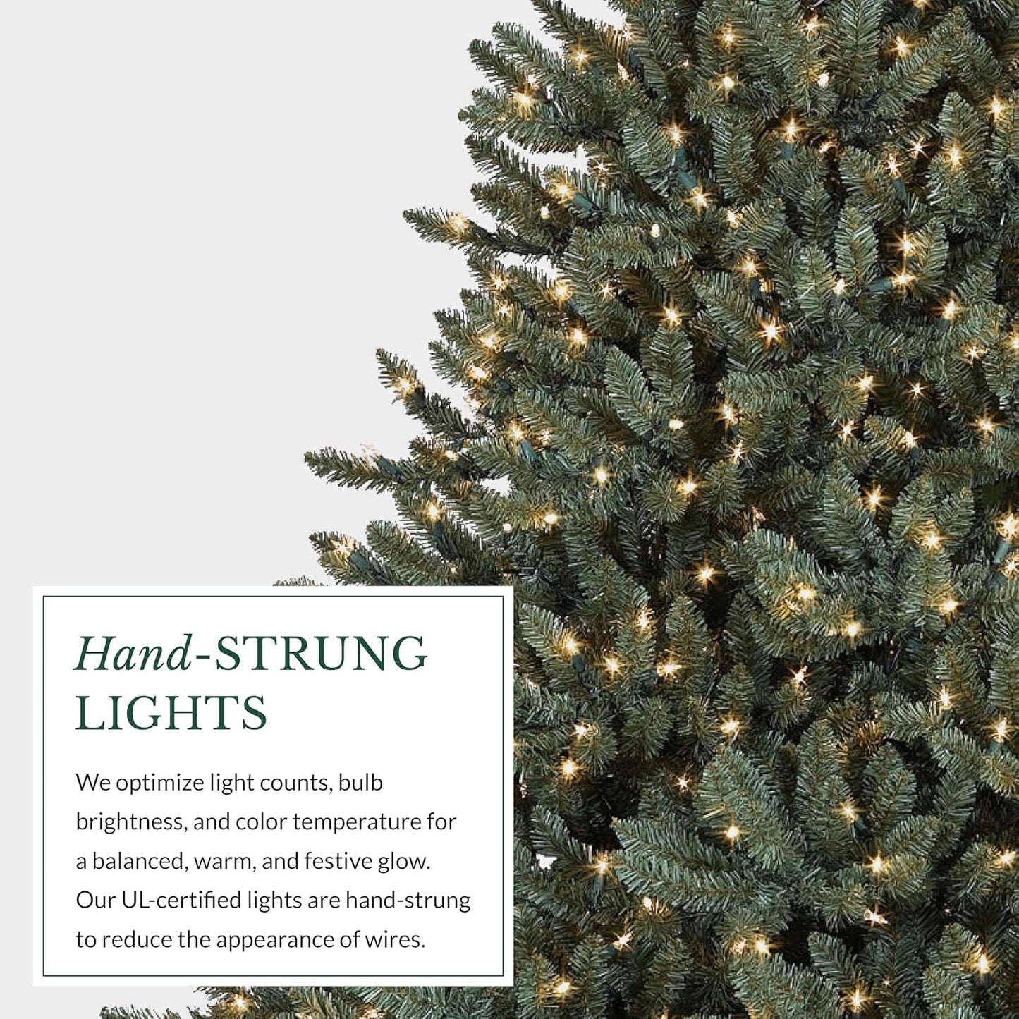 Balsam Hill 15 ft Pre-Lit Classic Blue Spruce - Artificial Christmas Tree with 11,454+ Tips, 3300 Hand-Strung Clear LED Lights, Easy Plug System & Premium Stand for Indoor Holiday Decorating