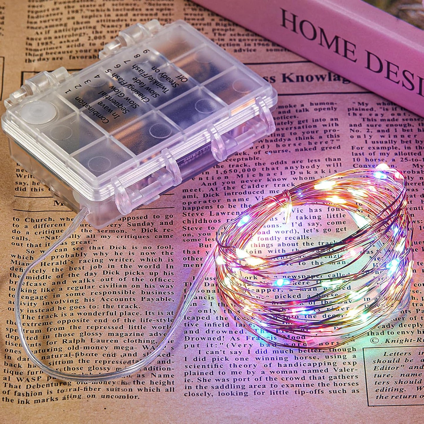 1 Pack 32.8 Ft. Battery Operated Outdoor String Lights with Remote & Timer, LED Multi Color Fairy Lights, Waterproof Twinkle Lights for Bedroom, Dorm, Mason Jar, Wedding, Party, Christmas