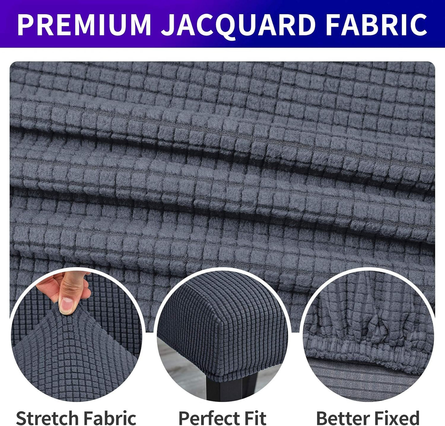 Howhic Stretch Chair Covers for Dining Room Set of 2, Removable Washable Dining Room Chair Covers, Dining Chair Slipcovers Seat Protector, Great Home Decor and Banquet Upholstery (Gray, 2 Pack)