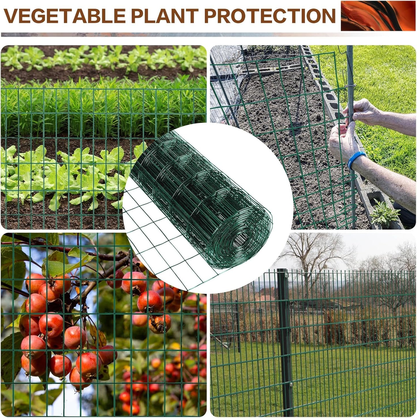 Tongmo 2 ft x 100 ft Green PVC Coated Welded Wire Fence, 16GA Garden Chicken Wire Fence Roll, Mesh Size 2" x 4" Hardware Cloth, Ideal for Yard Protection and Poultry Netting